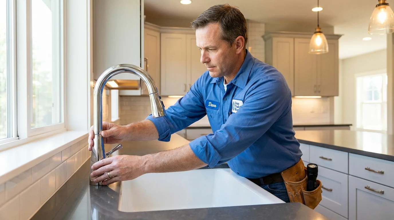 Kitchen faucet installation by Johns Plumbing LLC in Shell Rock